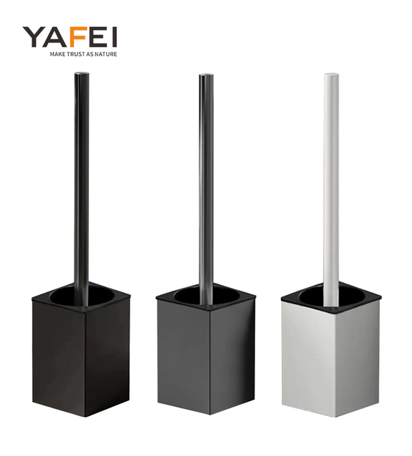 YF5601 Spatium Aluminii Bathroom Toilet Peniculus Holder Kit Adhesive Wall Mount Toilet Brushes with Long Handle 14' Space Salvia Toilet Peniculus 