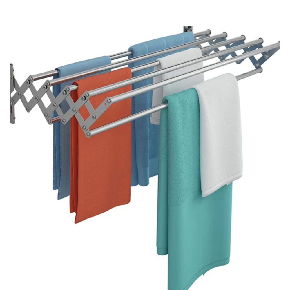 YF7186 Murus Mounted Clothes Siccatio Rack, Lata magna Rustproof Retractable Laundry Siccatio Rack