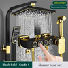 YF210530002 Wall Mounted Multi Function Button Black Bathroom Shower Set black with gold colour imber set