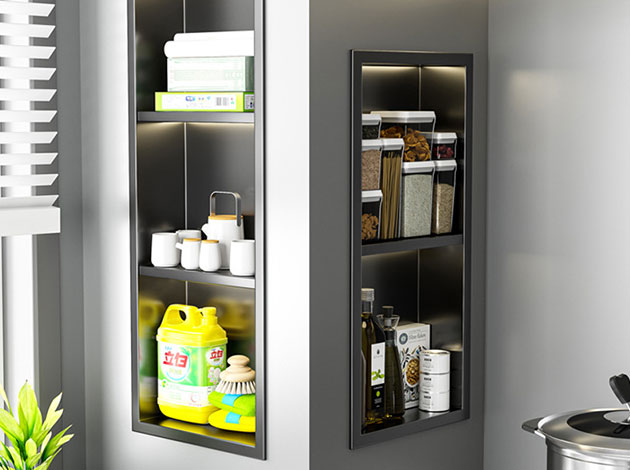 Estante de aluminio para rinc&oacute;n de cocina