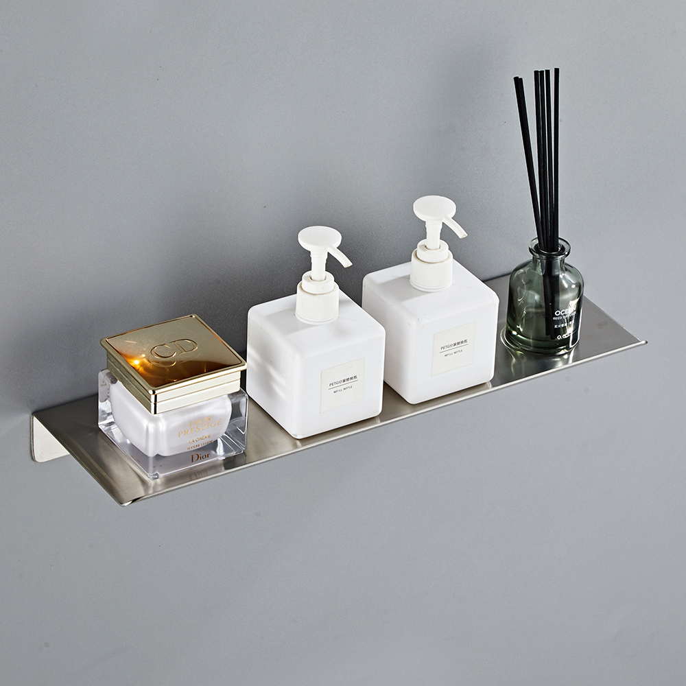 YF61103 304 Steel Floating Wall Kitchen Storage Holder Home Organizer Wall Shelf for Bathroom Hotel