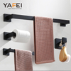 YF66103 Hotel moderni murus conscendit quattuor partes matte intemerata ferro nigro latrina latrina accessiones set