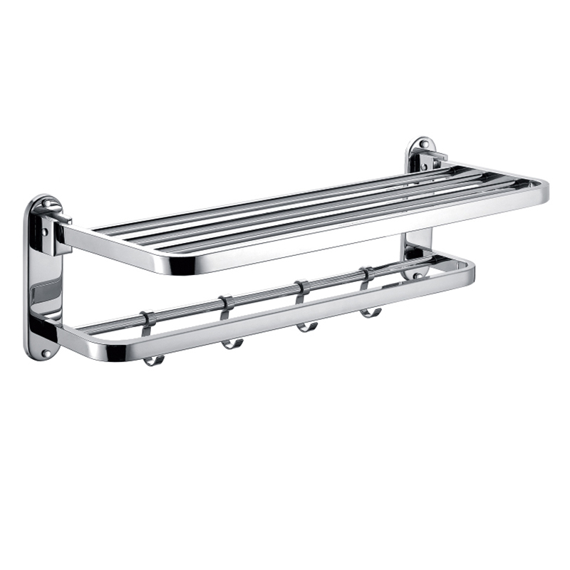 YF210910010 Latrina Linteum Rack cum Linteo Bar et Hooks 23.6 in Foldable Linteo Shelf Wall Mounted Lavatory Linteum Organizer 