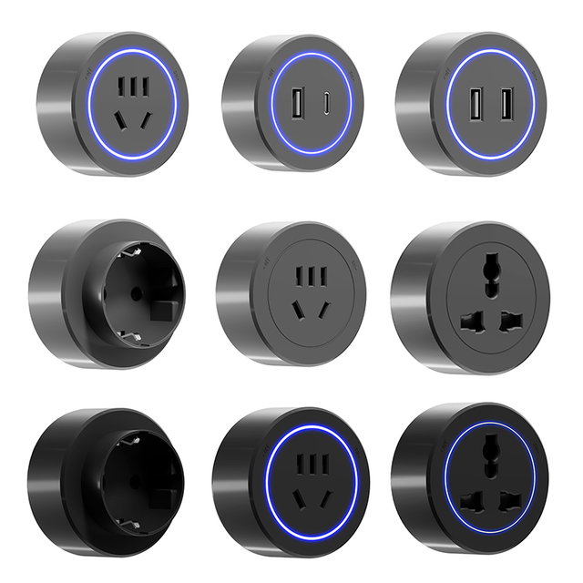 YF300100002 Mobilväggspårsuttag Adapter Socket Plug LED Atmosfär Ljuseffekt Laddare med USB -gränssnitt