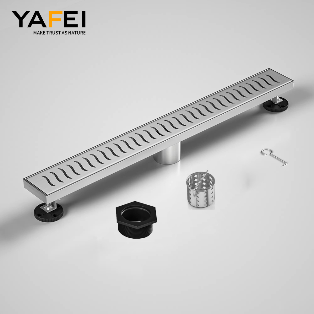 YF41113 Linearibus imber Exhaurire Nigrum cum Brickwork Cover, Rectangulum Solum Exhaurire 304 Steel Black Linear Drains with Accessories