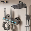 YF230530032 12 дюймдік жаңбыр жауатын душ басы және қолмен ұсталатын душ басы бар душқа арналған шүмек жинағы