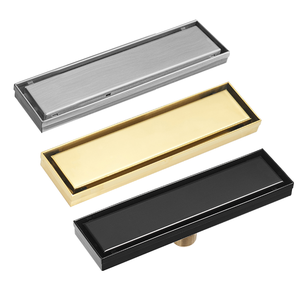 304 Тот баспайтын болаттан жасалған тікбұрышты көрінбейтін еден ағызу Алтын Жасырын кеңейтілген еден ағызу дәретхана канализациясы дезодорациялау