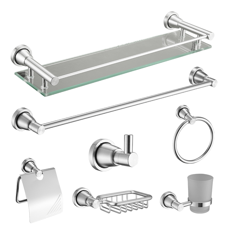 YF1306 7-Piece Wall Mounted Washroom Linteo Rack Parts Accessories Set Other Latrina Hardware Bathroom Accessories Set