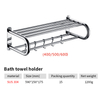 Aliquam Steel Folding Removable Bath Towel Rack Linteum Eculeo Latrina repono Fasciae Linteum Rack cum V Hooks