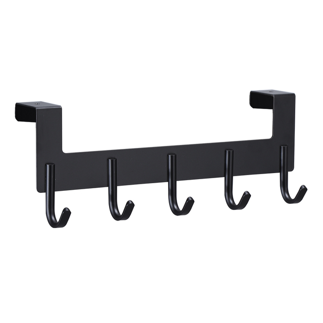 YF9323 Gravis Duty Black Coat Clothes Wall Mounted Steel Metal Over Door Hook Hanger