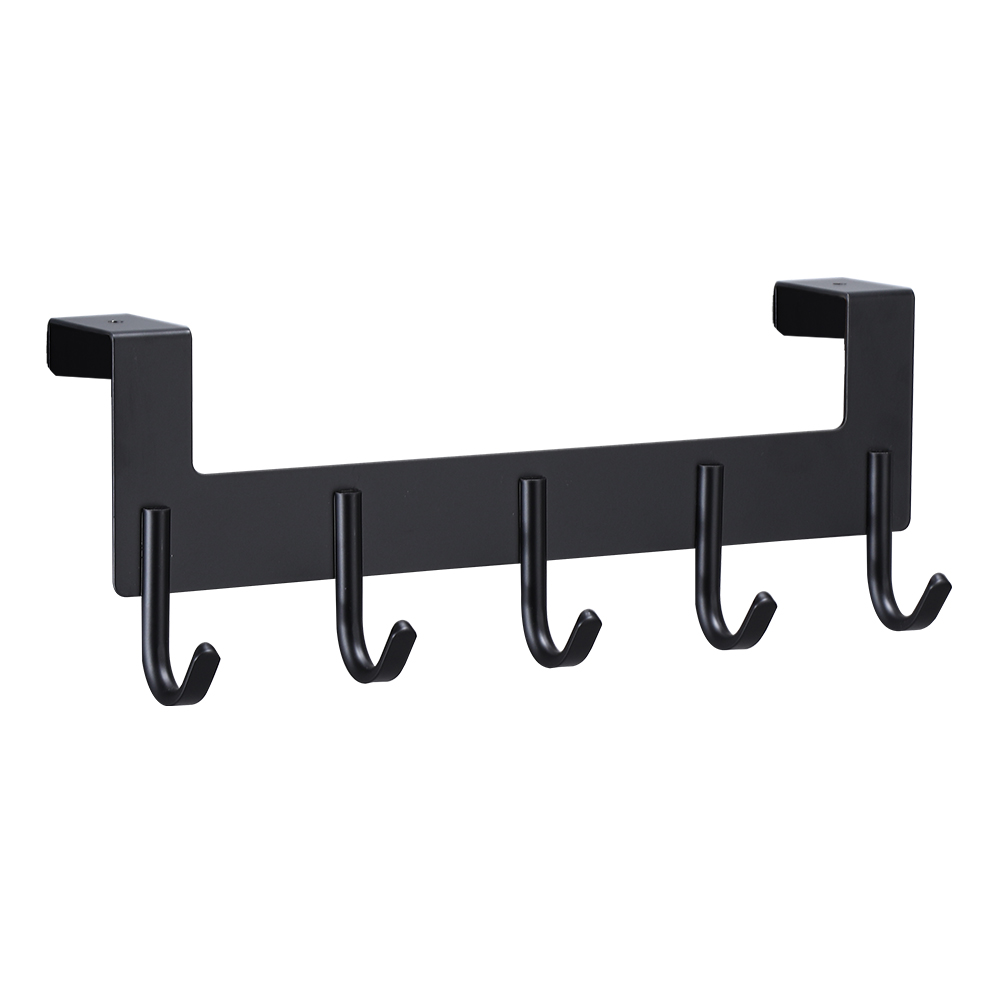 YF9323 Gravis Duty Black Coat Clothes Wall Mounted Steel Metal Over Door Hook Hanger