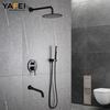 YF200560002 Shower System Wall Mounted Shower Faucet Mixer Set with Luxuria High Pressure Shower head and 3-Setting Handheld