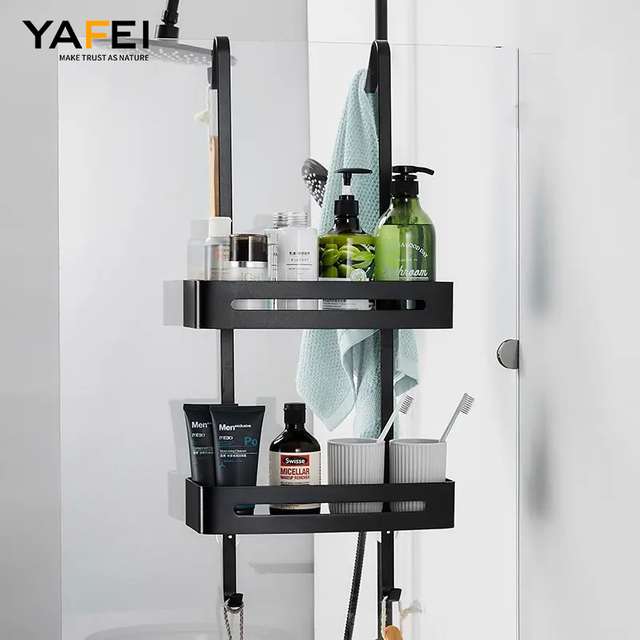 YF5328 super ostium imbrem Caddy Height-Autable Shower Basket Repono Rack Door At Book Shelf 