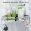 YF61101 Corner Shower Shelves Triangularis Corner Shelf Wall Mounted with Guardrail, Sturdy Stainless Steel Bathroom Wall Shelves for Kitchen, Bathroom, Living Room