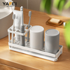 YF500200005 Жуынатын бөлме керек-жарақтары Тұрақты сәнді ваннаға арналған тіс щеткасы ұстағышы Көміртекті болаттан жасалған дренажды тіс щеткасы тіс пастасы ұстағышы 
