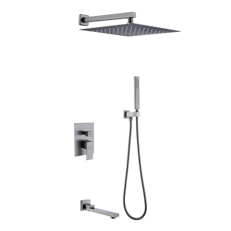 YF200560006 Заманауи бір тұтқалы қабырғаға орнатылған жезден жасалған термостатикалық кран жаңбыр спрейі қолмен душ жүйесі Пәтер Вилла қонақ үйлеріне арналған үзіліс