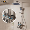 YF230530032 12 дюймдік жаңбыр жауатын душ басы және қолмен ұсталатын душ басы бар душқа арналған шүмек жинағы