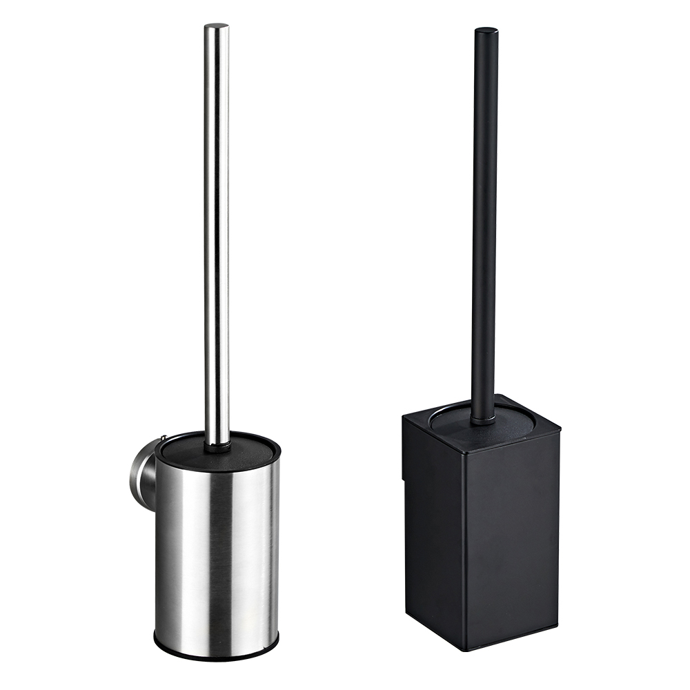YF65153 Steel Bathroom Latrina Peniculus Holder Accessories Black Toilet Peniculus Wall Mounted WC Cleaner set set