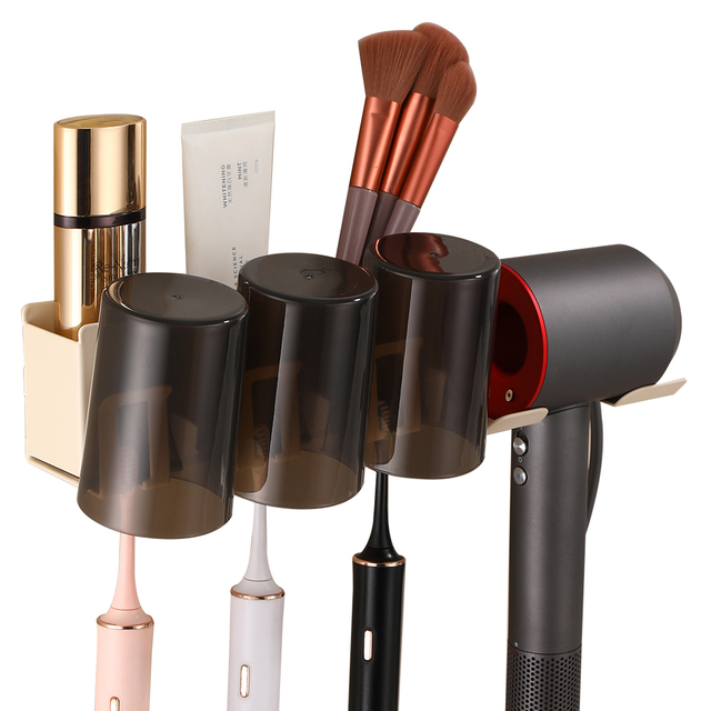 YF5333 Dryer Hanger Organizer Self Tenaces Hair Tool Organizer Wall Mounted Hair Dryer Holder