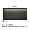 YF61119-2 24'X12' Matte Black Wall Niche, NO Tile Needless Steel Bathroom Niches with Non dimmable Led Light 3000K