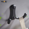 YF9507 Bathroom Hooks 2 in. Black Wall Mount Duplex Hooks for pensilis Robe, Linteum, Hat, Conscendens Hardware