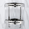 YF61101 Corner Shower Shelves Triangularis Corner Shelf Wall Mounted with Guardrail, Sturdy Stainless Steel Bathroom Wall Shelves for Kitchen, Bathroom, Living Room
