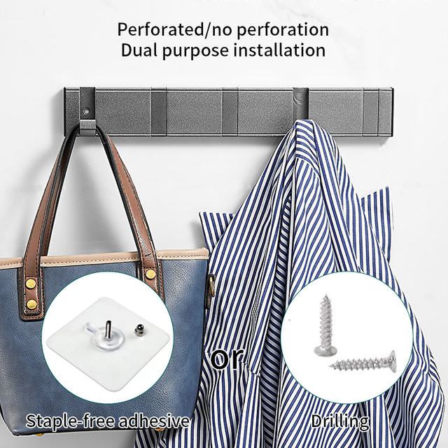 YF9150 Folding Hideaway Coat Hooks Gravis Officium Wall Hooks Linteum Hooks pro Bathrooms Retractable Coat Hook Space Aluminium Wall Hooks Hooks for Closet Fascia Hat Robe Key Burse Bag 