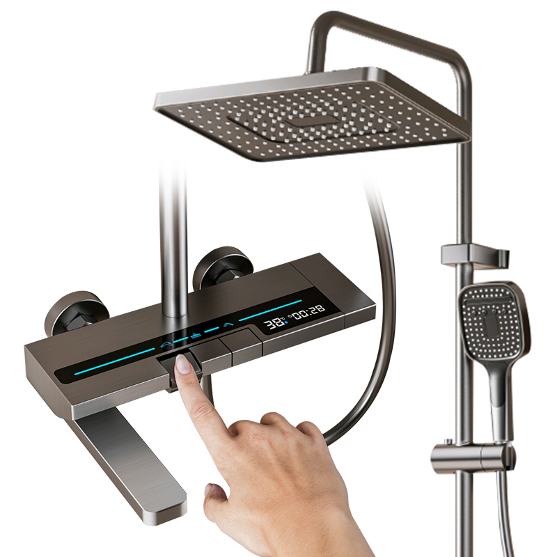 YF230530009 Spatium Aluminium Alloy Shower Set cum Intelligent Hot et Frigidum Shower Set pro Bathroom