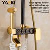 YF230530036 Space Aluminium Black Gold Single Hot Cold Shower Set Faucet Bidet Rain Shower Head for Hotels Ceramic