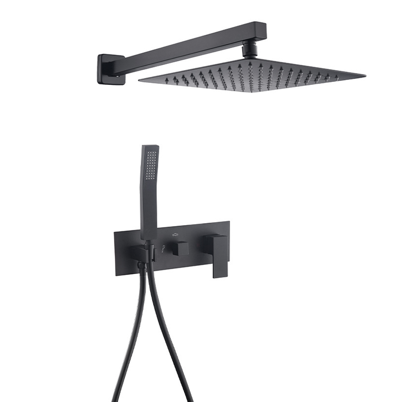 YF200560003 Күңгірт қара 13 дюймдік жауын-шашынға арналған душ жүйесі - премиум душ басы және қол шашыратқышы