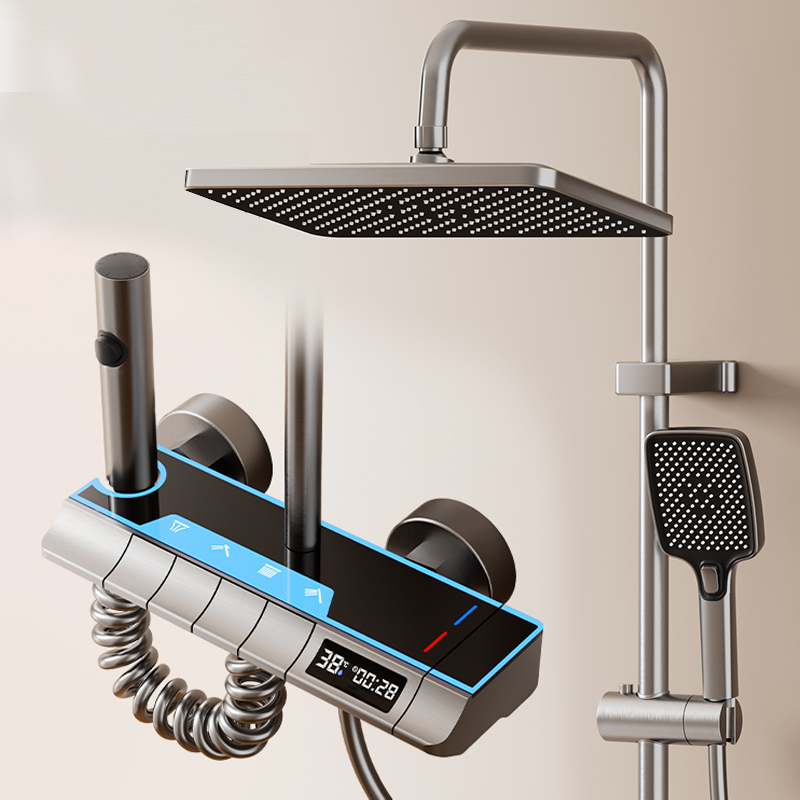 YF230530026 Digital Display Gun Fraxinus Novae DUXERIT Display Piano Key Rainfall Bath Shower Faucet Set