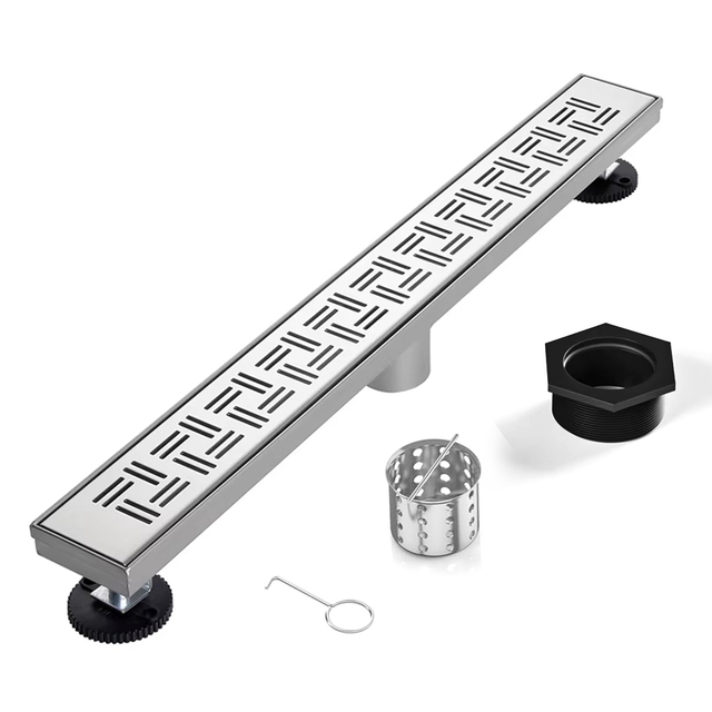 YF41109 Linearibus imbrem Exhaurire 24 Inch Matte Nigrum cum Reversible Flat & Tile Insert Cover