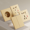 YF310100001-aurum Outlet Electrical UK Standard Push Button murum nervum cum 2 usb portum auri color