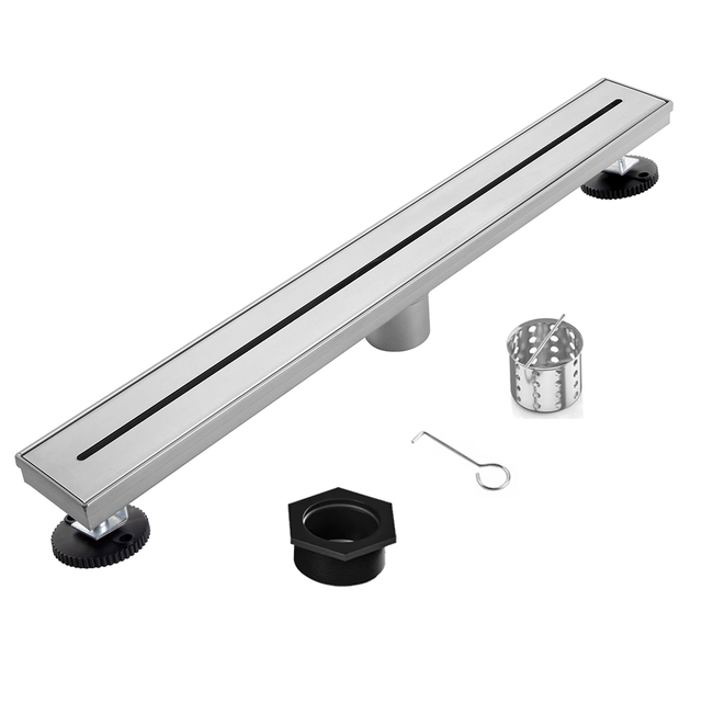 YF41110 Steel Linear Floor Drain Modern Style Bathroom Slim Shower Channel with Strainer for Bathtub Application