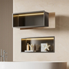 YF61119-2 24'X12' Matte Black Wall Niche, NO Tile Needless Steel Bathroom Niches with Non dimable Led Light 3000K