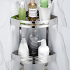 YF61101 Corner Shower Shelves Triangularis Corner Shelf Wall Mounted with Guardrail, Sturdy Stainless Steel Bathroom Wall Shelves for Kitchen, Bathroom, Living Room