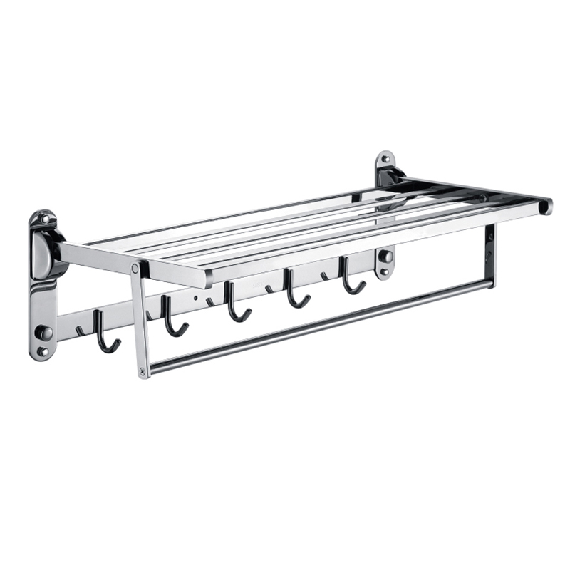 YF210910008 Moderni argentei expoliti deversorium murus conscendit SUS304 linteum intemeratum shelf balneo linteum eculei cum 5 uncis