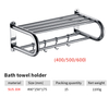 Aliquam Steel Folding Removable Bath Towel Rack Linteum Eculeo Latrina repono Fasciae Linteum Rack cum V Hooks