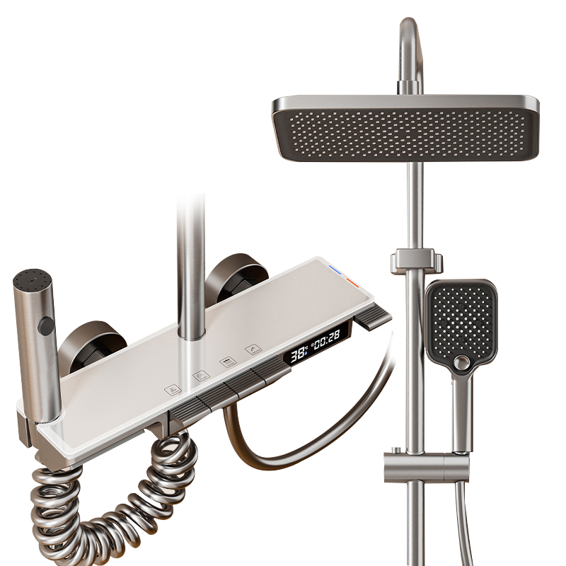 YF230530013 Wall-Mounted Light Bathroom Brass Bathtub Rain Shower Faucet Brass Bath Luxuria Led Digital Shower System