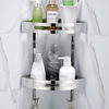 YF61101 Corner Shower Shelves Triangularis Corner Shelf Wall Mounted with Guardrail, Sturdy Stainless Steel Bathroom Wall Shelves for Kitchen, Bathroom, Living Room