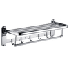 YF210910009 Folding Bathroom Wall Eques Stainless Steel Linteo Rack Shelf cum Removable Hooks 