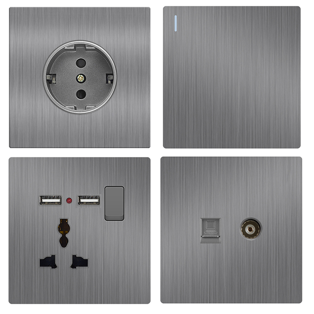 YF310100002-griseo Britannico vexillum electrica lumen switch nervum scopulum murum tabulas 3 pin UK 13 amp nervum