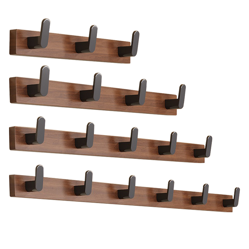 YF9131 Firmus iuglandis Wall Coat Rack cum Black Wall Hook pro pensilibus braccis pro sessorium, Cubiculum, Entryway Bathroom